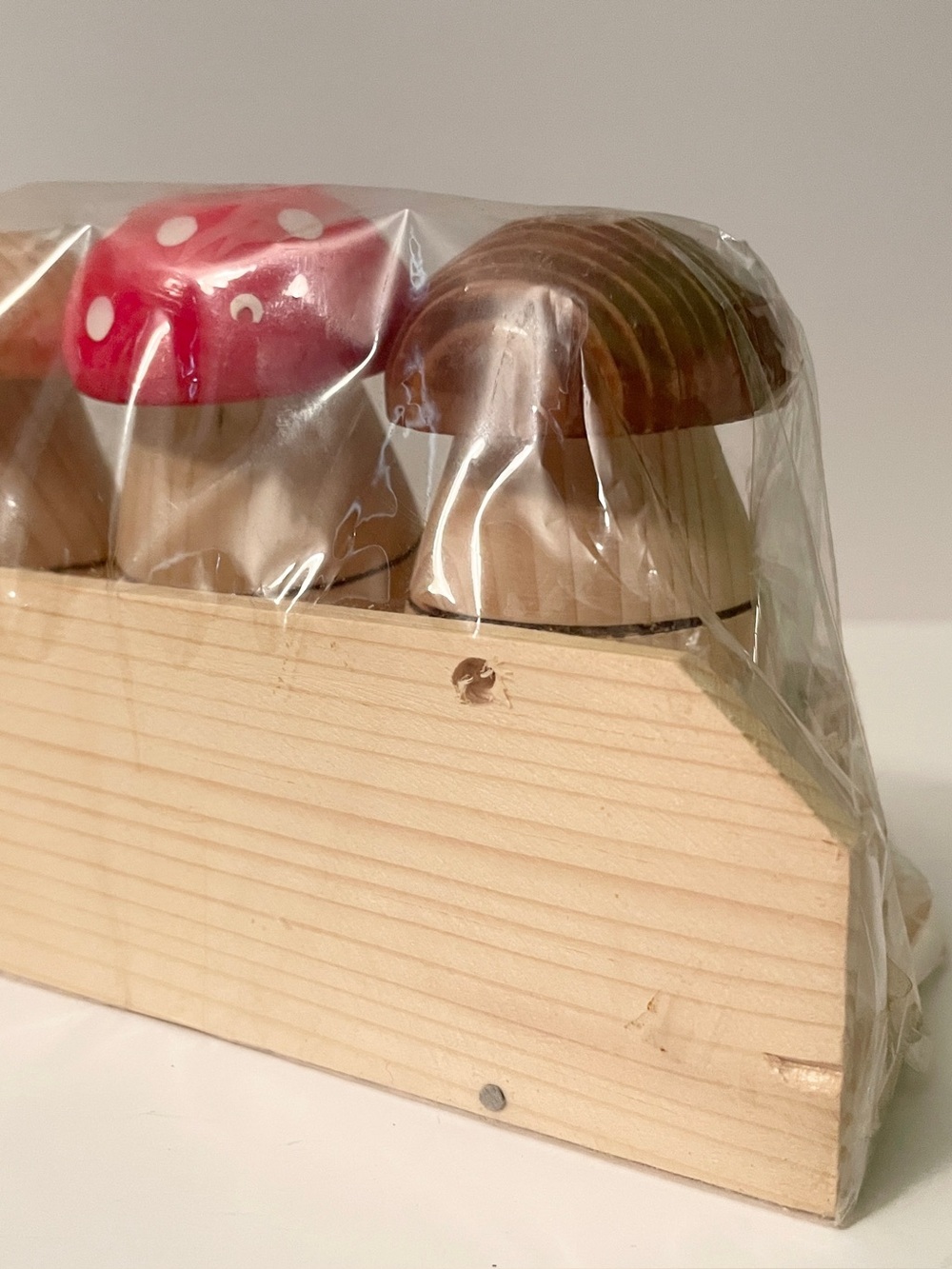 Vintage Wooden Mushroom Salt Pepper Shaker Toothpick Holder Set - Picture 7 of 14
